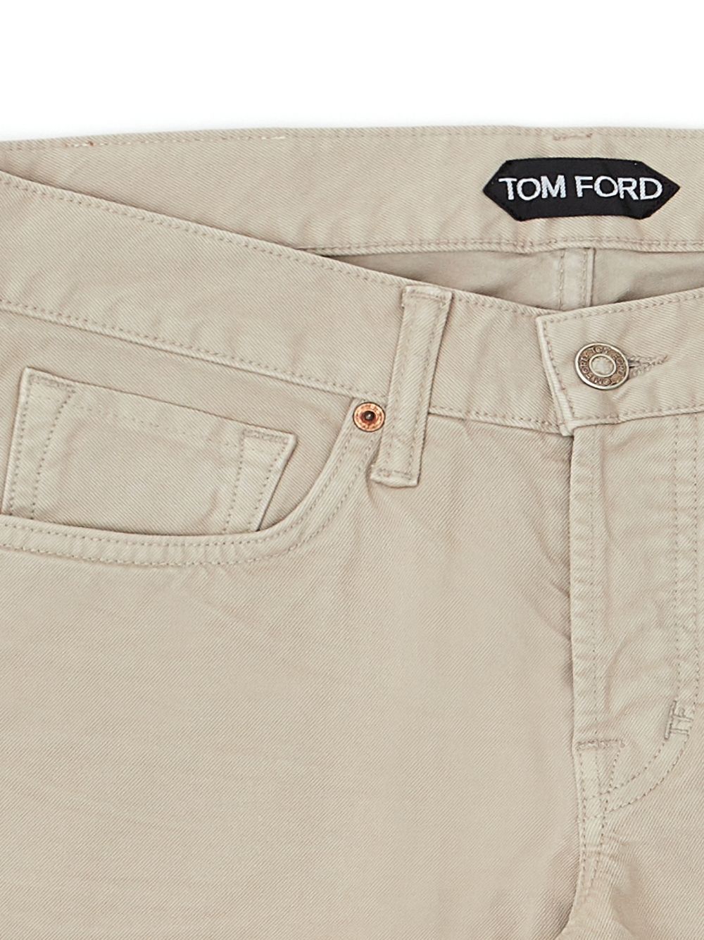 Tom Ford Chic Beige Straight Fit Cotton Jeans