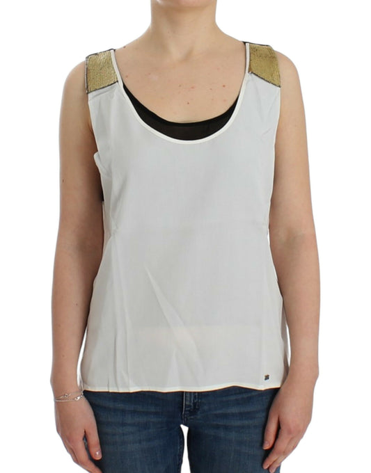 Costume National White sleeveless top