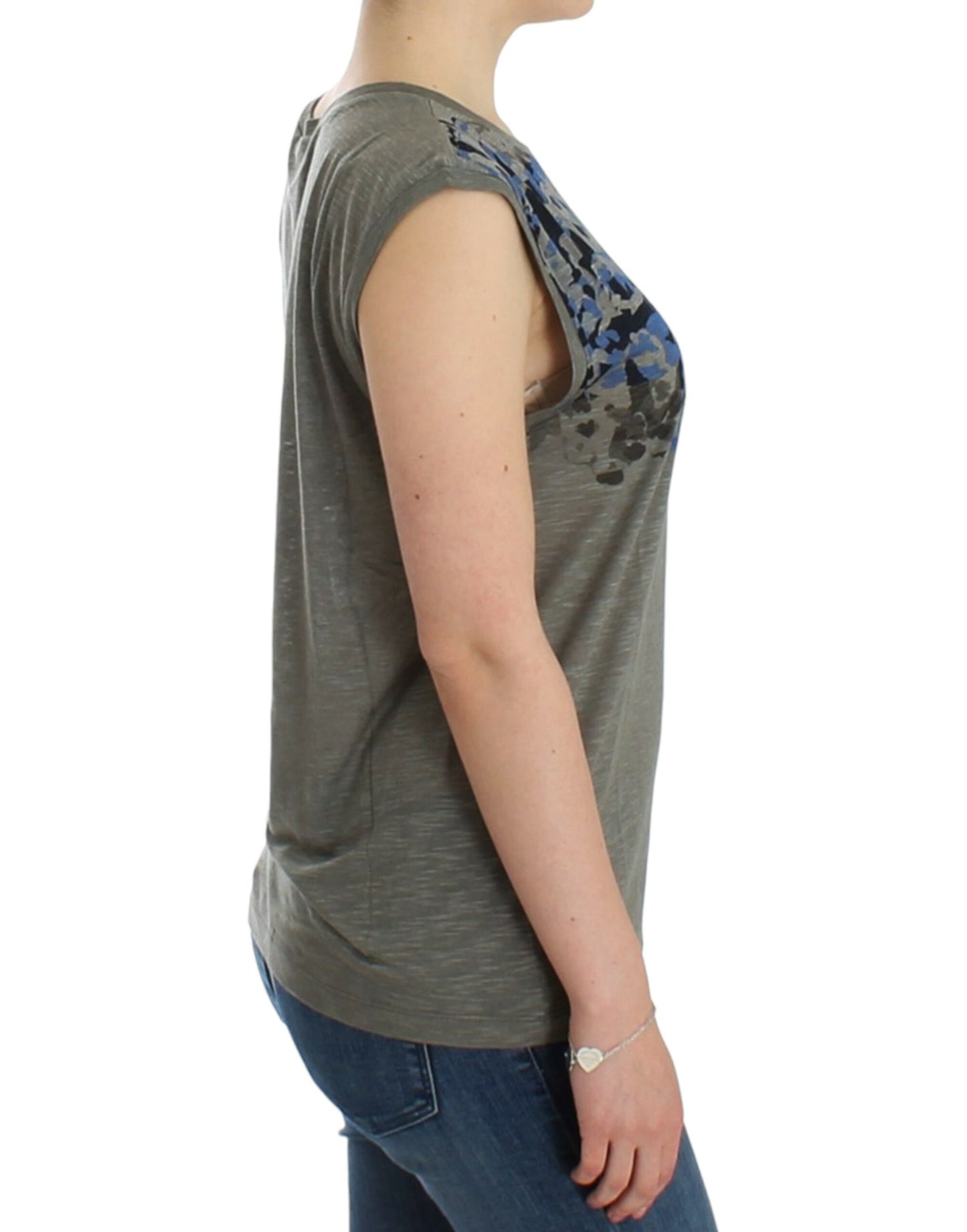 Costume National Gray print sleeveless t-shirt