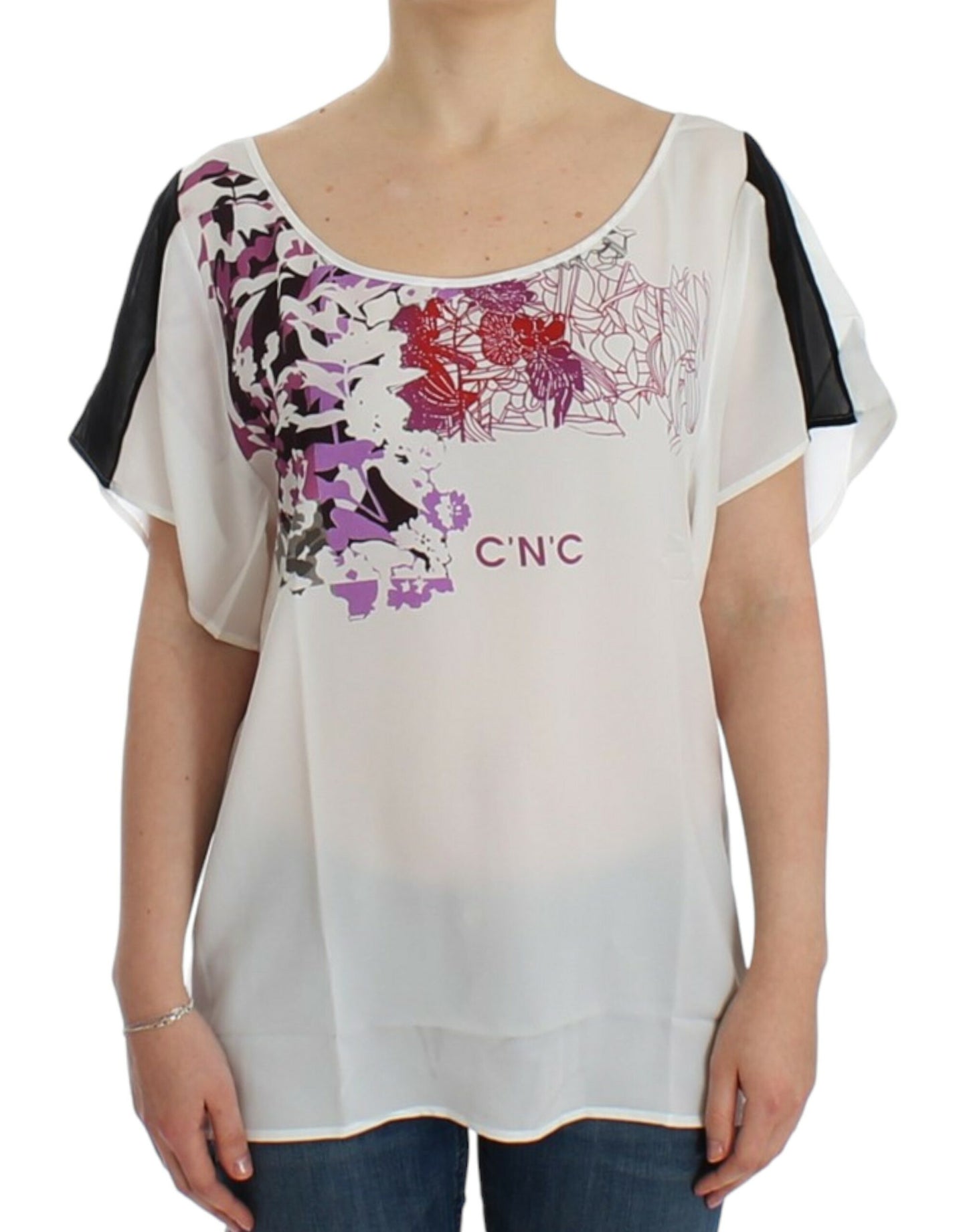 Costume National White motive print blouse