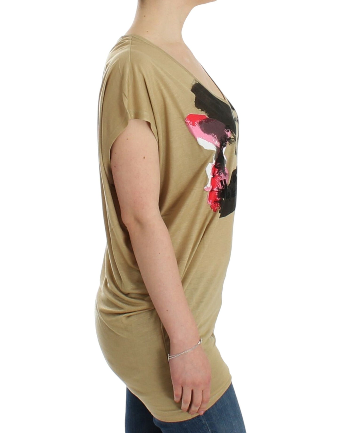 Costume National Beige motive print t-shirt