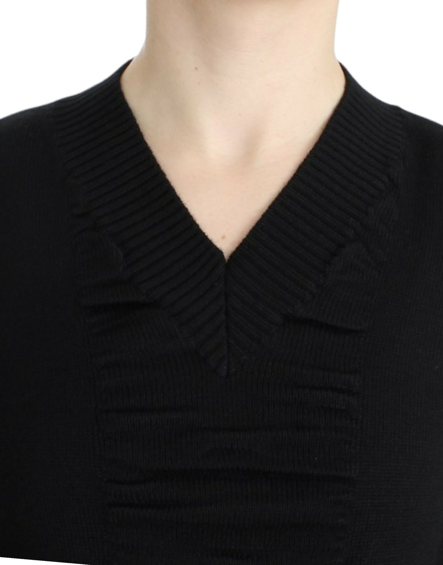 Costume National Black V-neck wool sweater