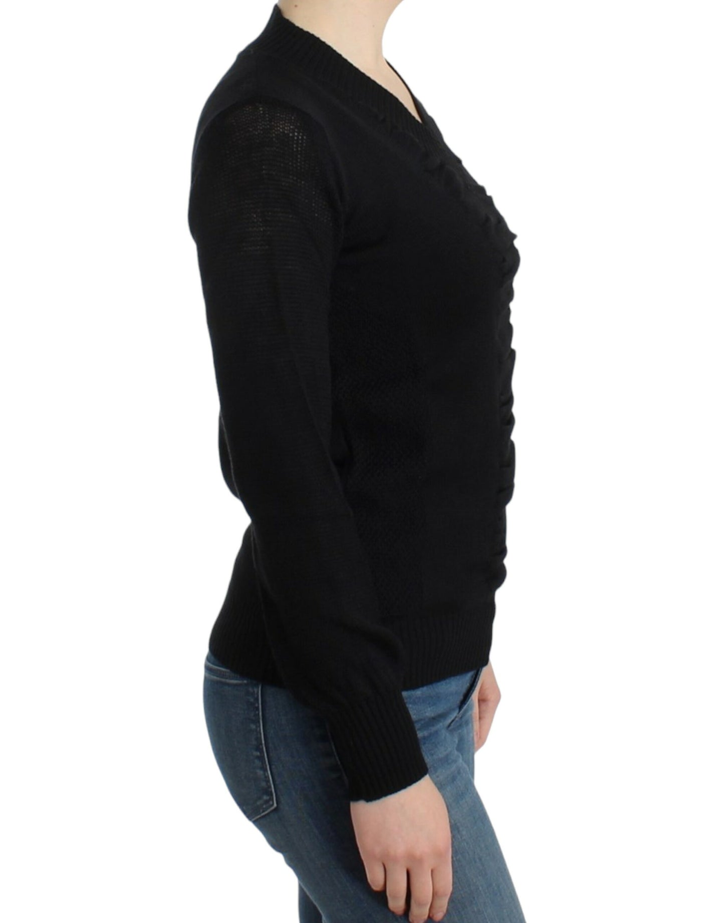 Costume National Black V-neck wool sweater