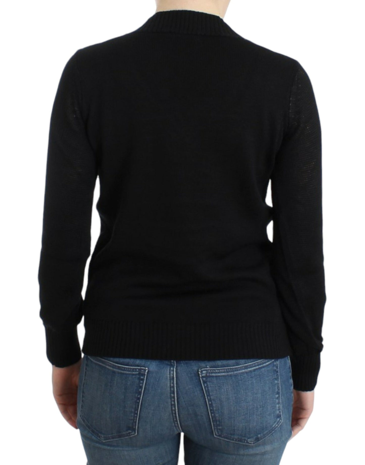 Costume National Black V-neck wool sweater