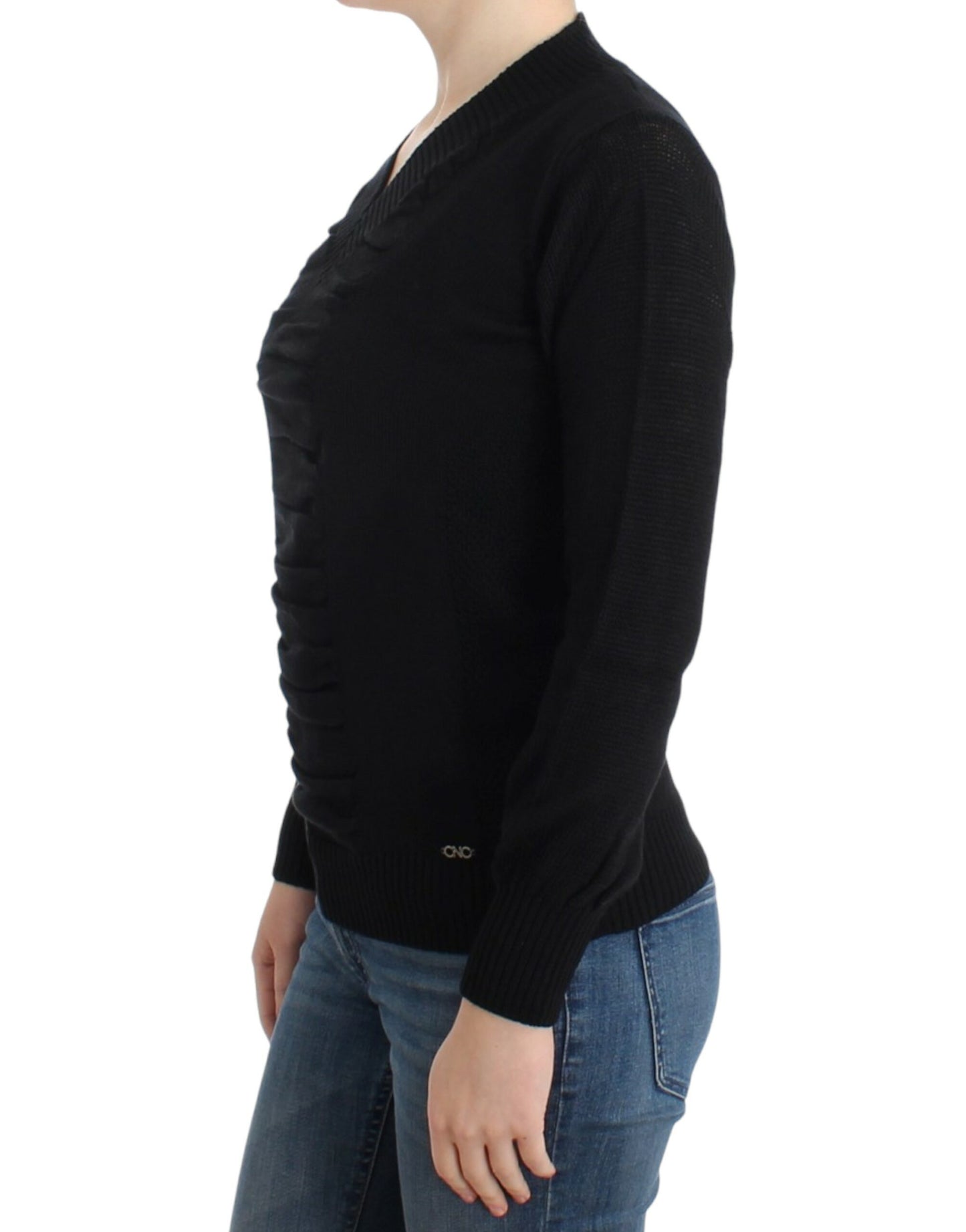 Costume National Black V-neck wool sweater