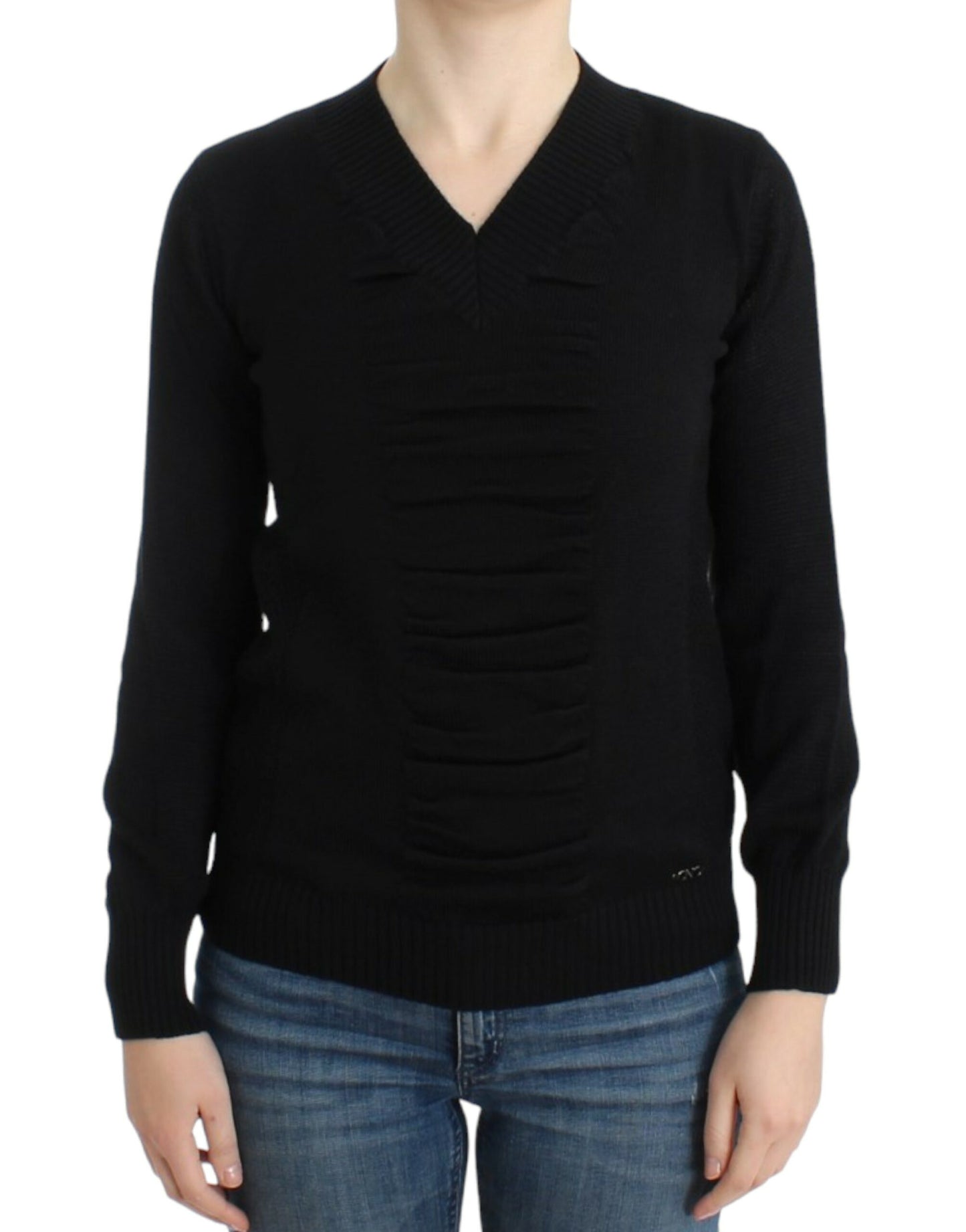 Costume National Black V-neck wool sweater