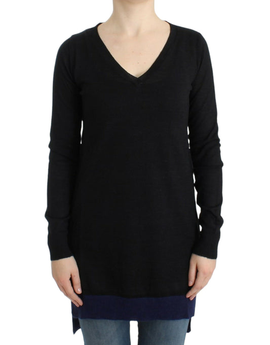 Costume National Black V-neck lightweight sweater