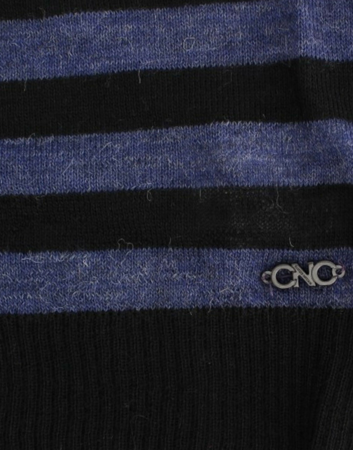 Costume National Black striped V-neck sweater