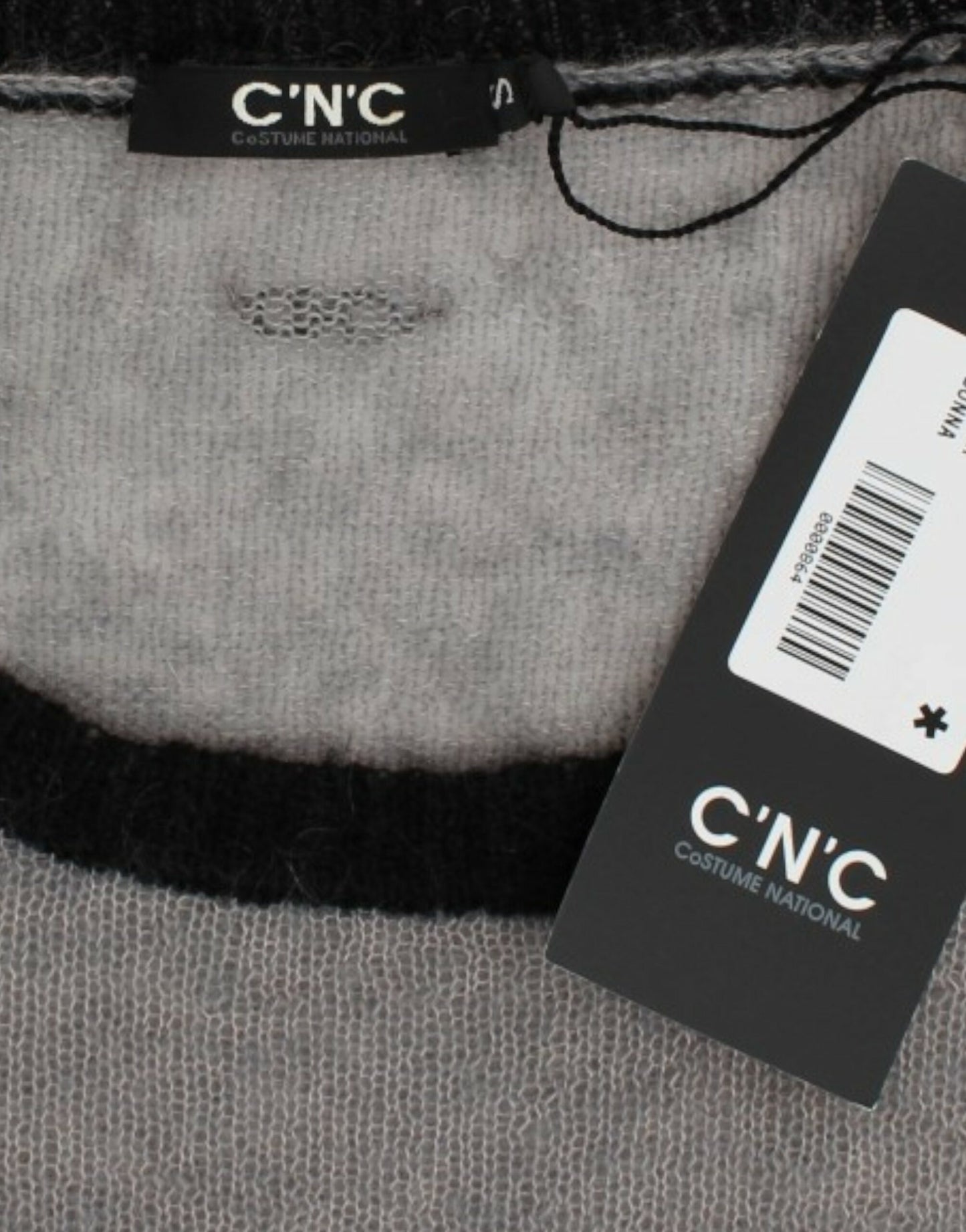 Costume National Gray embellished asymmetric sweater