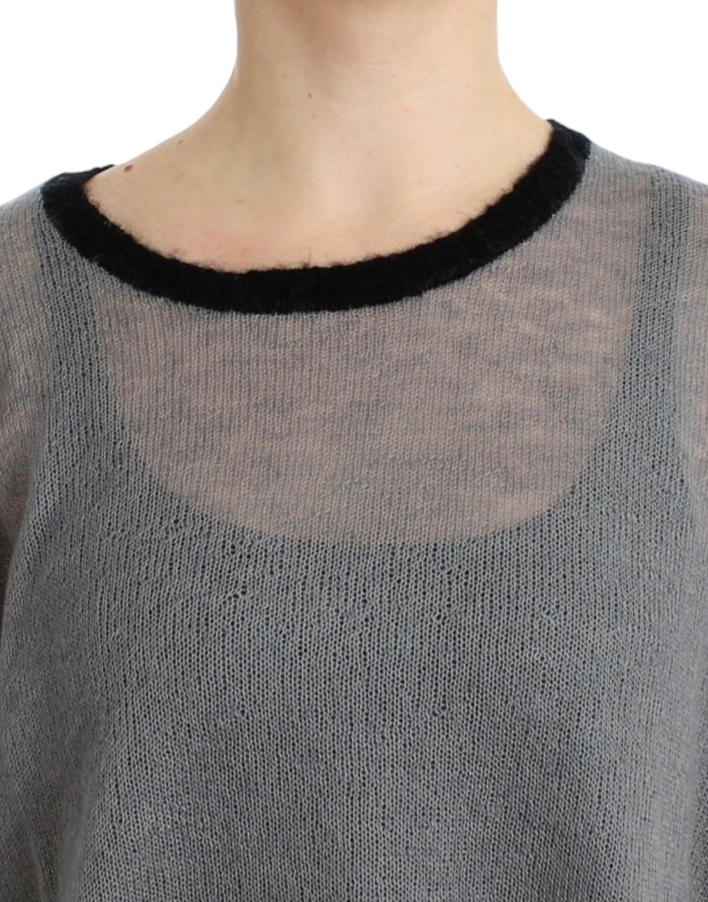 Costume National Gray embellished asymmetric sweater