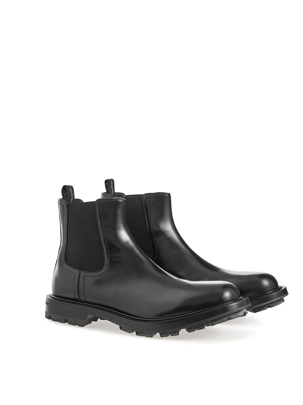 Alexander McQueen Elegant Leather Chelsea Boots in Black