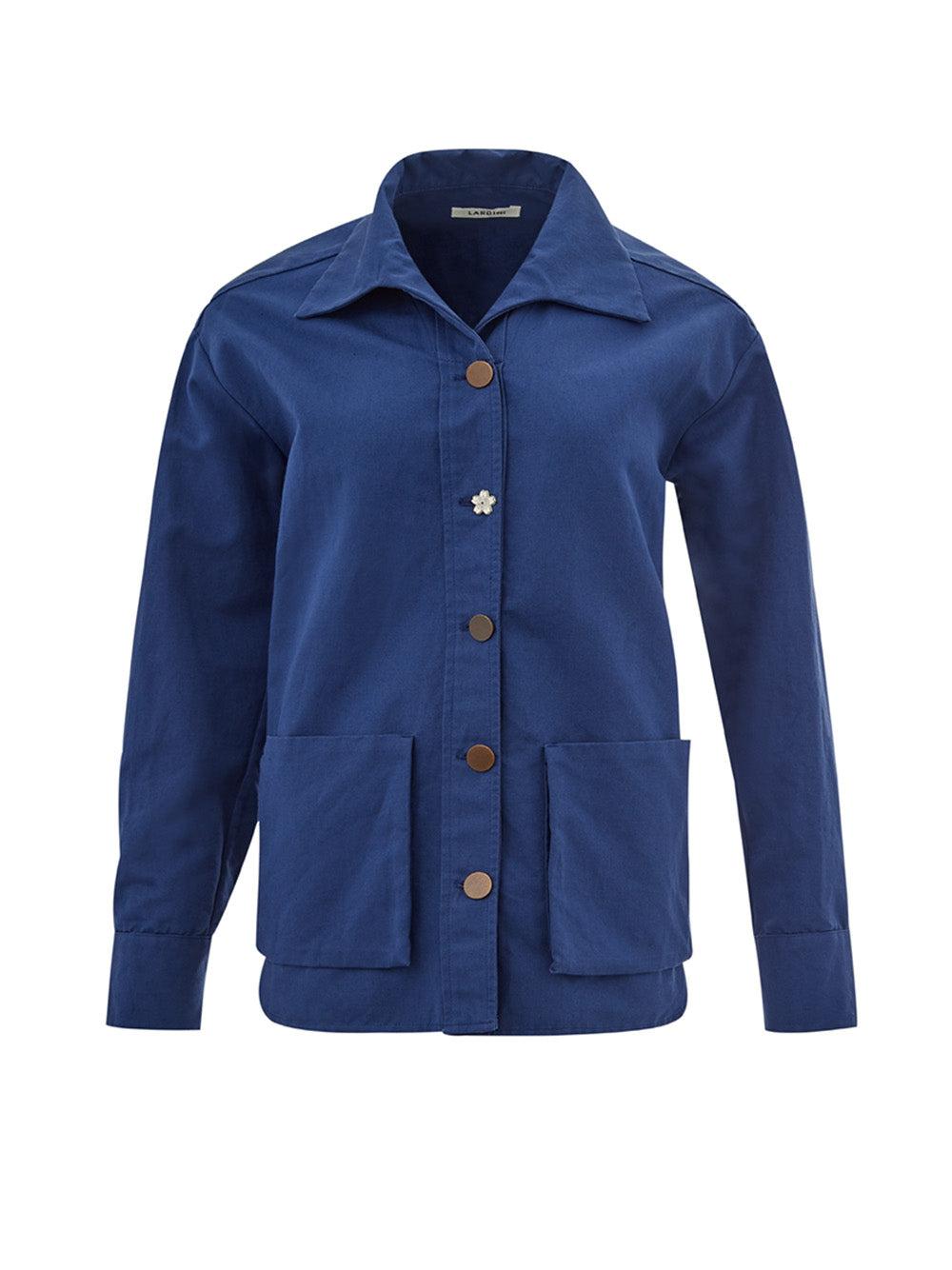 Lardini Elegant Blue Linen Jacket Shirt