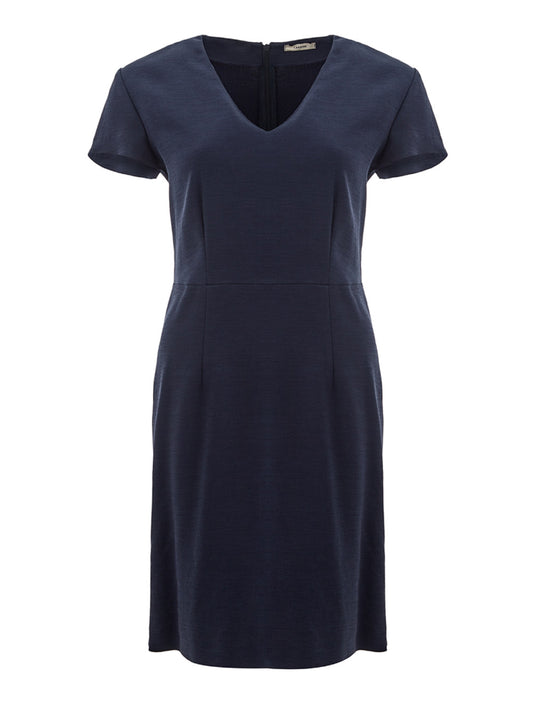 Lardini Elegant Blue V-Neck Midi Dress