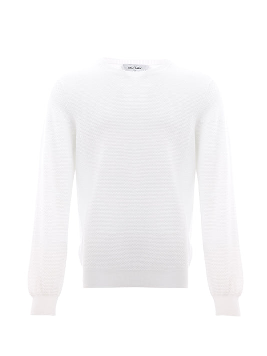 Gran Sasso Elegant White Cotton Jumper for Men