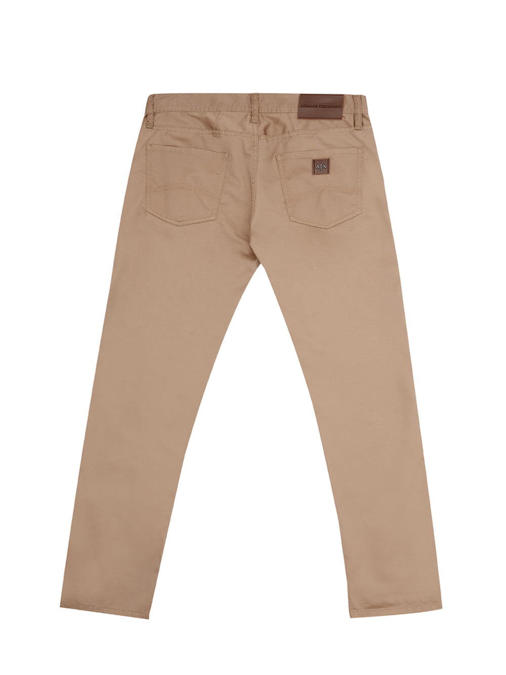 Armani Exchange Chic Beige Cotton Regular Fit Trousers