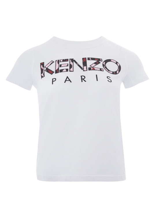 Kenzo Camouflage Logo Chic White Tee