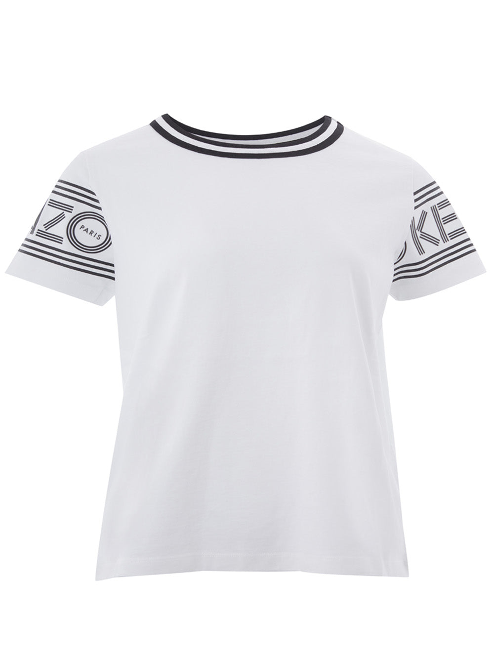 Kenzo Sleek White Logo Sleeve T-Shirt