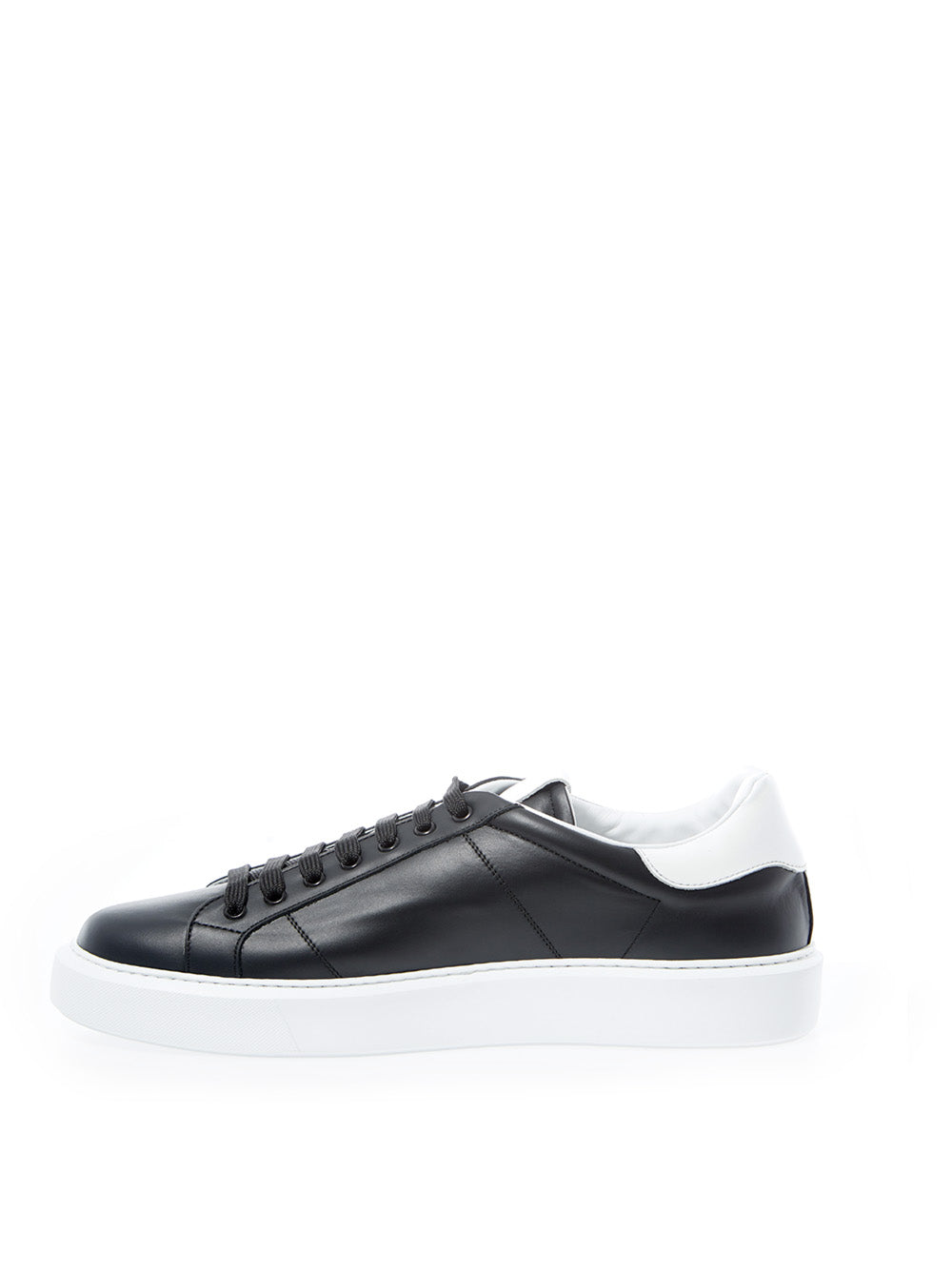 Roberto Cavalli Elegant Black Leather Sneakers with Silver Logo