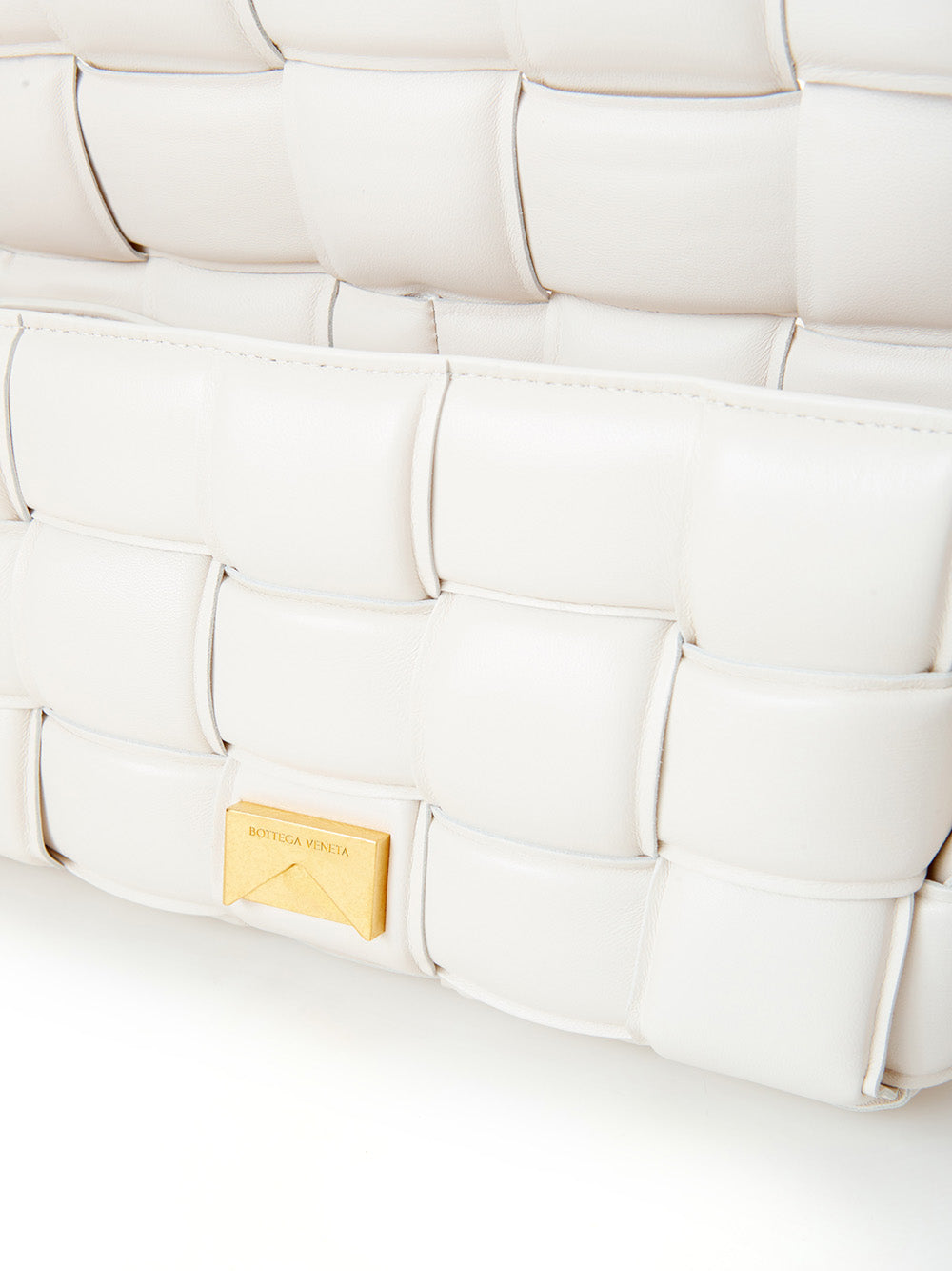 Bottega Veneta Elegant Padded White Leather Crossbody Bag