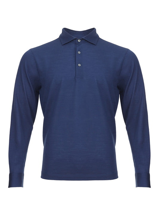 Gran Sasso Elegant Blue Wool Polo Sweater