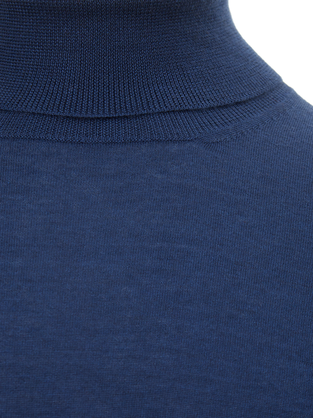 Gran Sasso Elegant Cashmere & Silk Blue Turtleneck