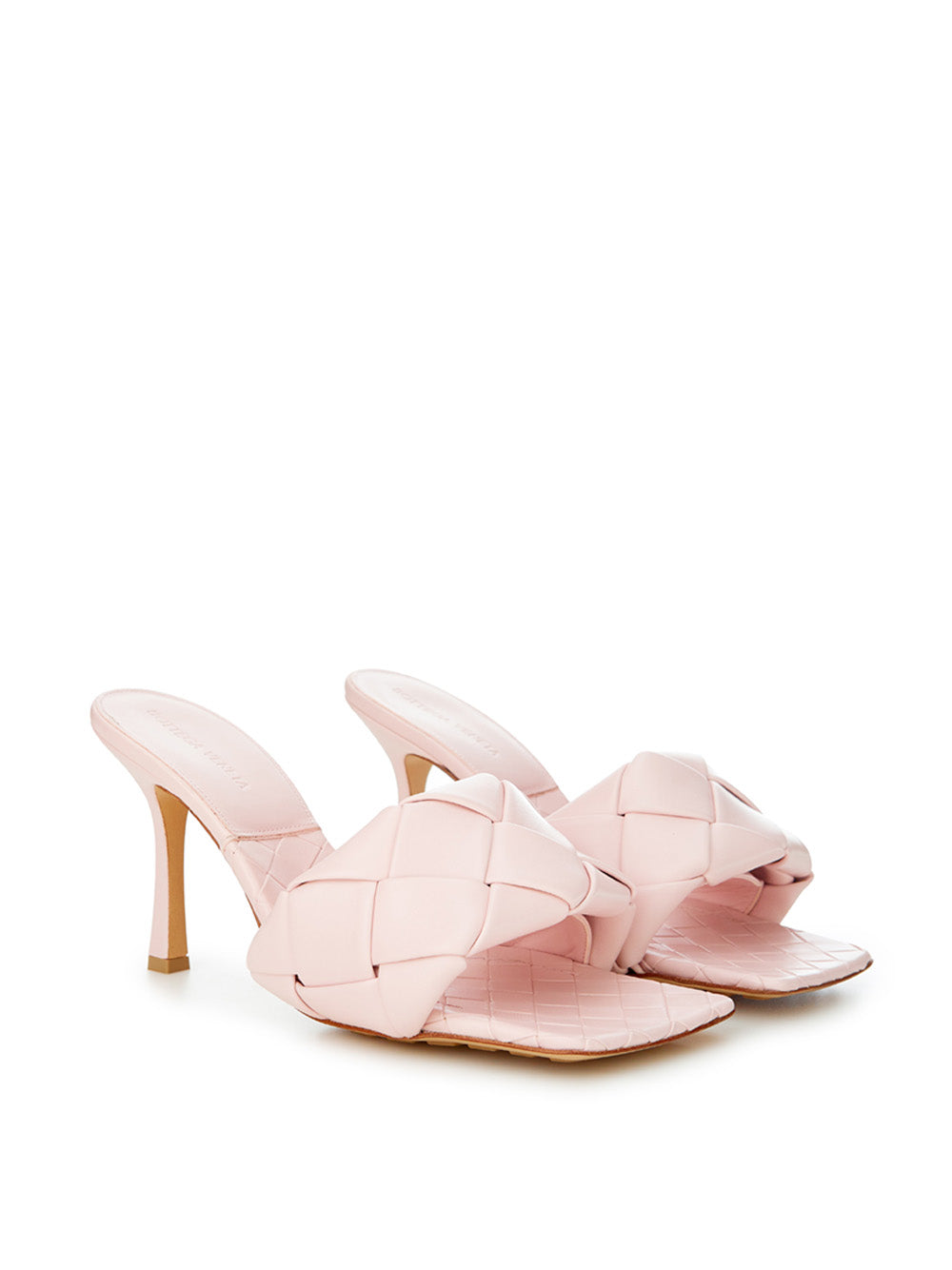 Bottega Veneta Elegant Pink Leather Sandal Mules