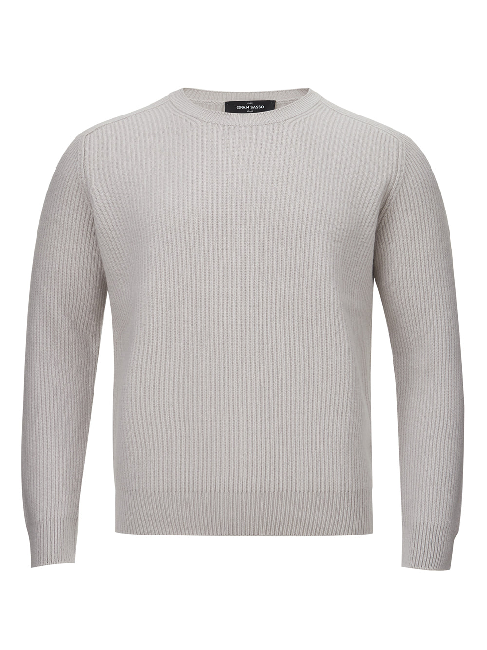 Gran Sasso Elegant Grey Cashmere Round Neck Sweater