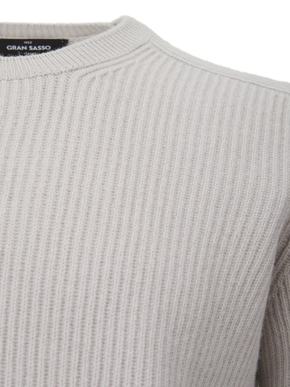 Gran Sasso Elegant Grey Cashmere Round Neck Sweater