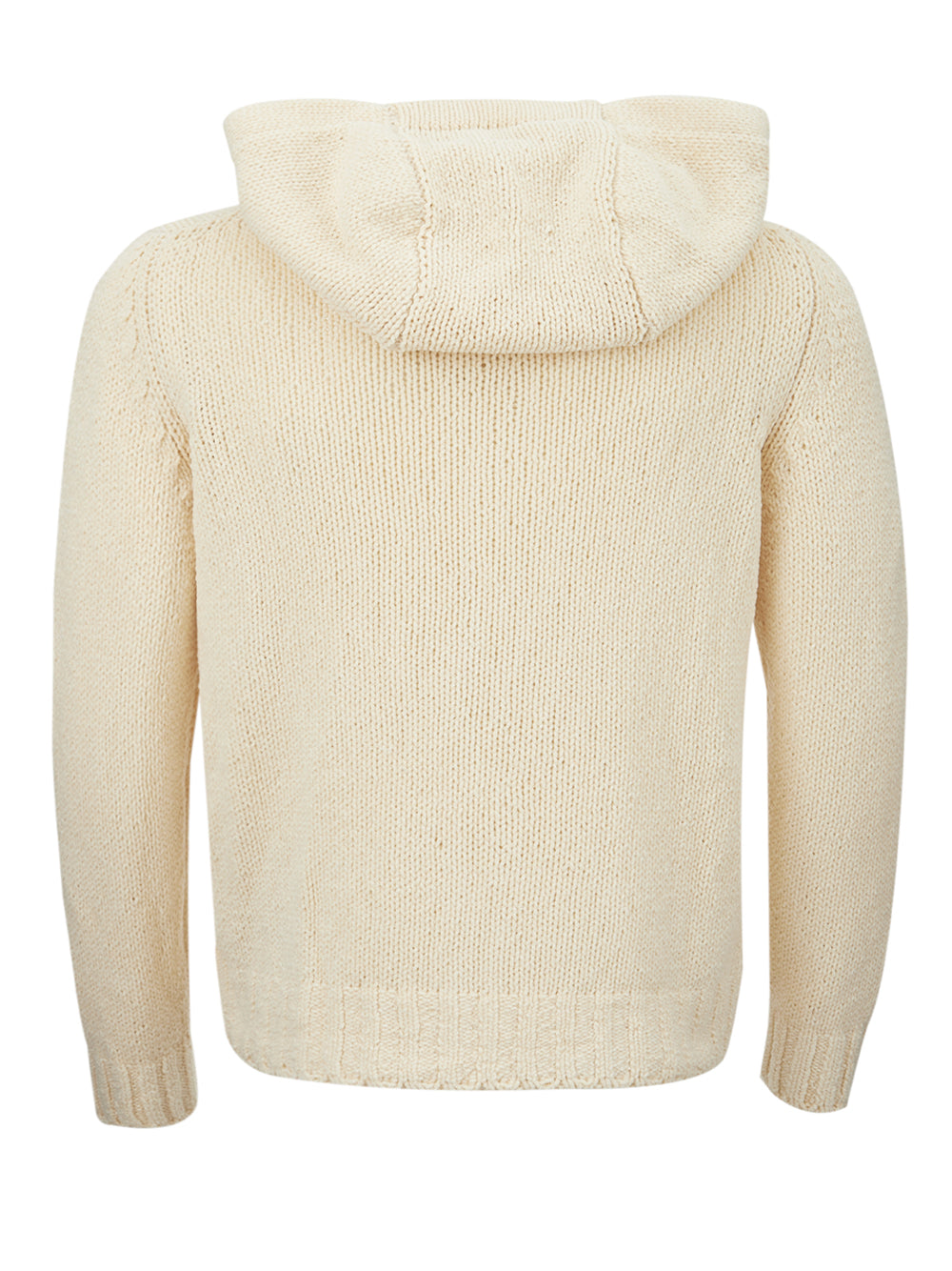 Gran Sasso Cream Hooded Italian Cotton Cardigan