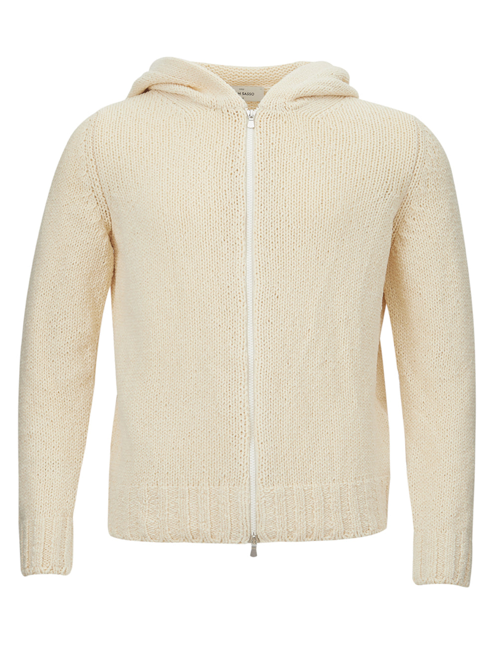 Gran Sasso Cream Hooded Italian Cotton Cardigan