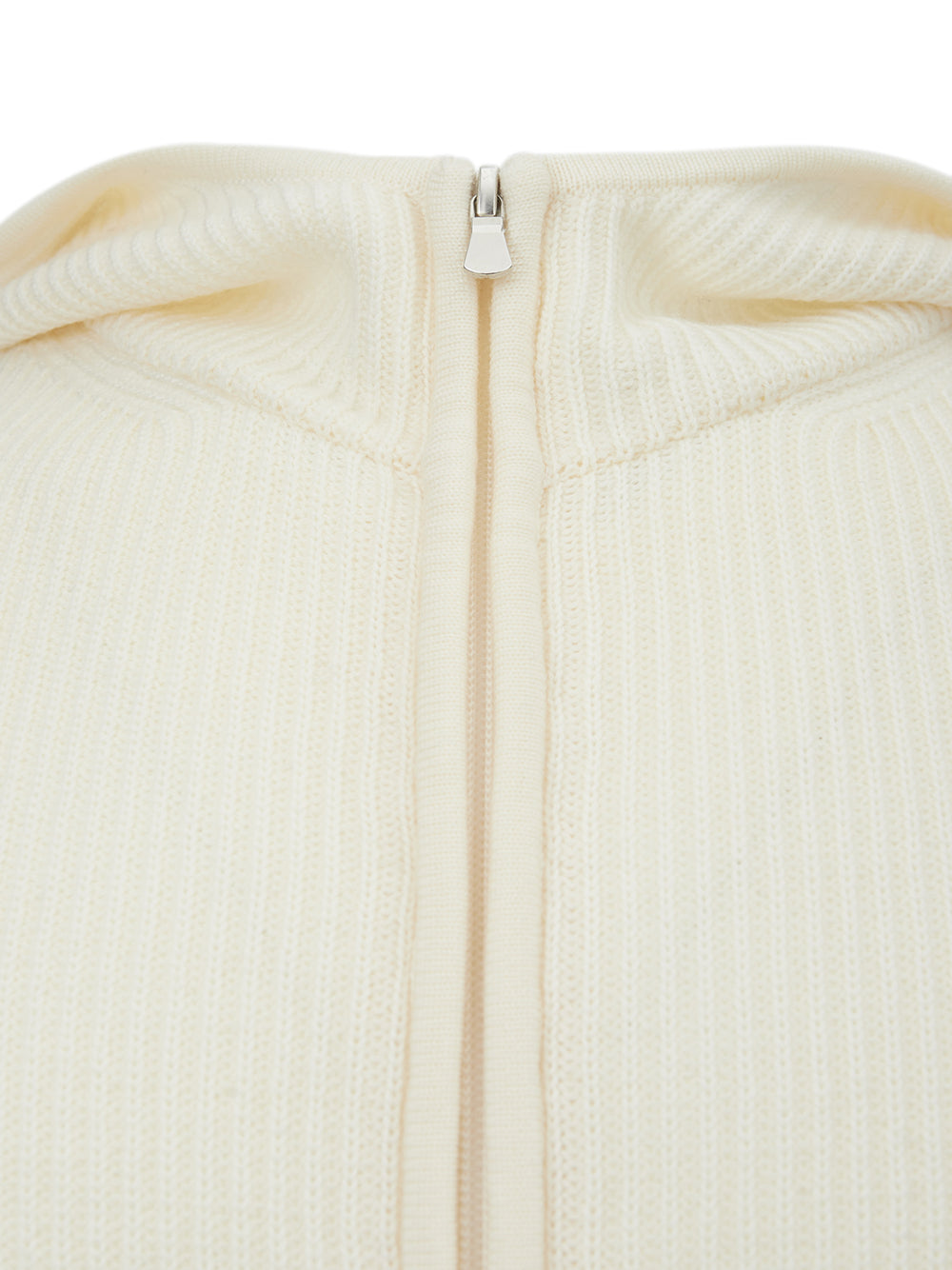 Gran Sasso Elegant White Wool Hooded Cardigan