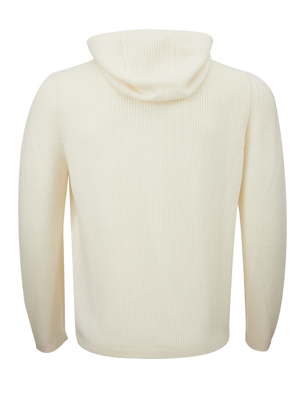 Gran Sasso Elegant White Wool Hooded Cardigan