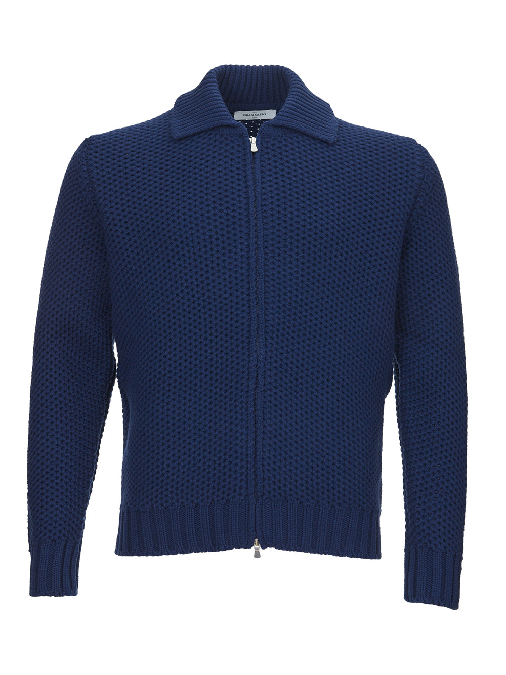 Gran Sasso Elegant Wool Blu Zip Sweater