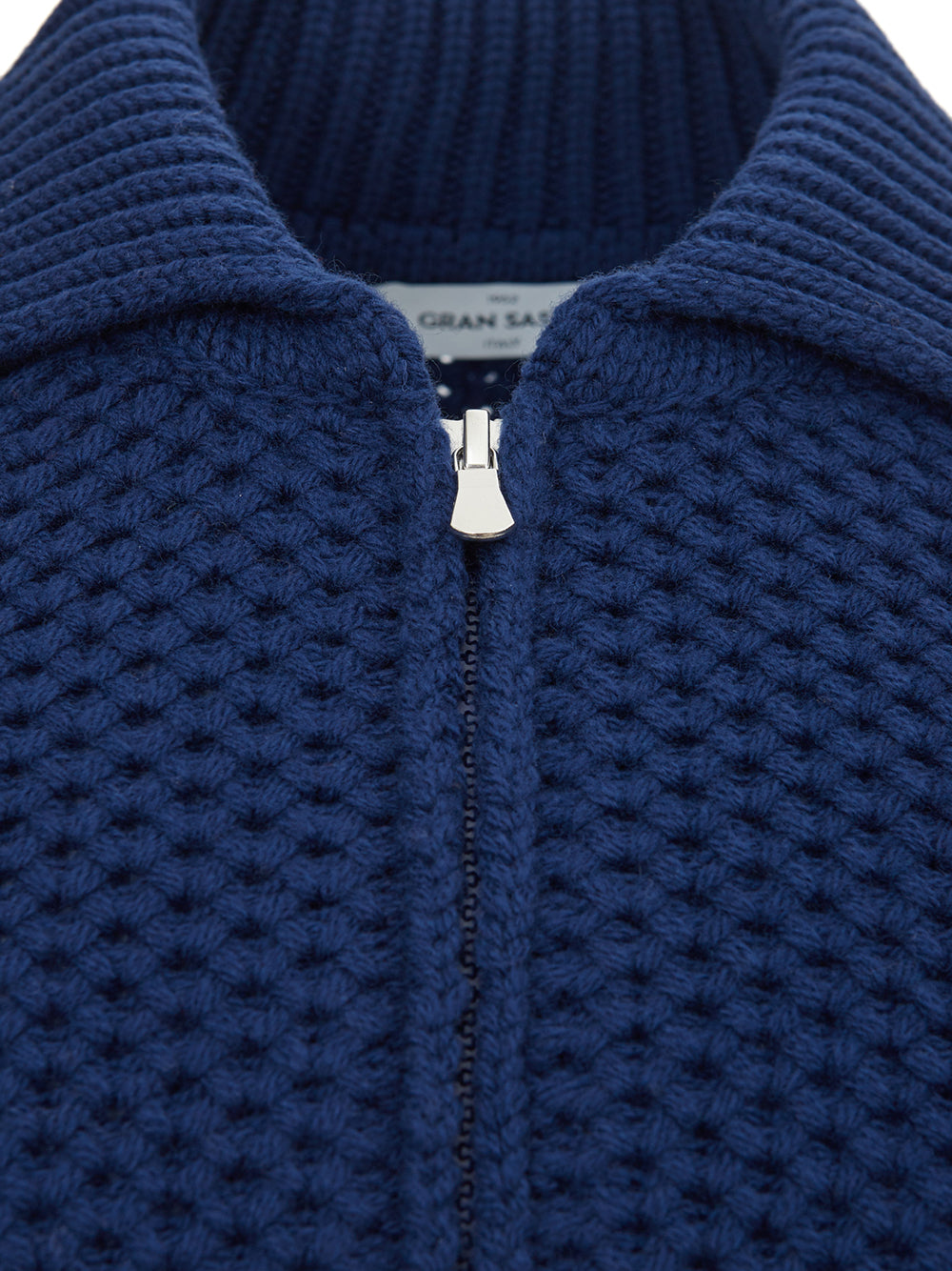 Gran Sasso Elegant Wool Blu Zip Sweater