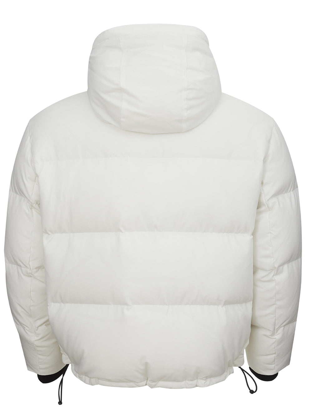 Armani Exchange Elegant Quilted White Jacket with Adjustable Hood