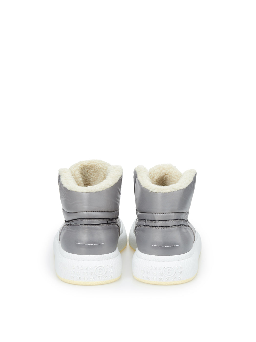 MM6 Maison Margiela Elevated Grey High-Top Fur-Lined Sneakers