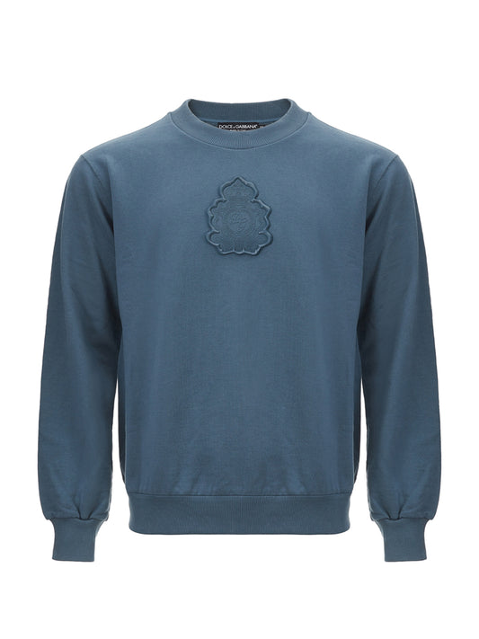Dolce & Gabbana Elegant Petrol Blue Cotton Sweatshirt