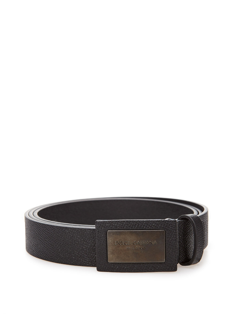 Dolce & Gabbana Elegant Black Leather Logo Belt