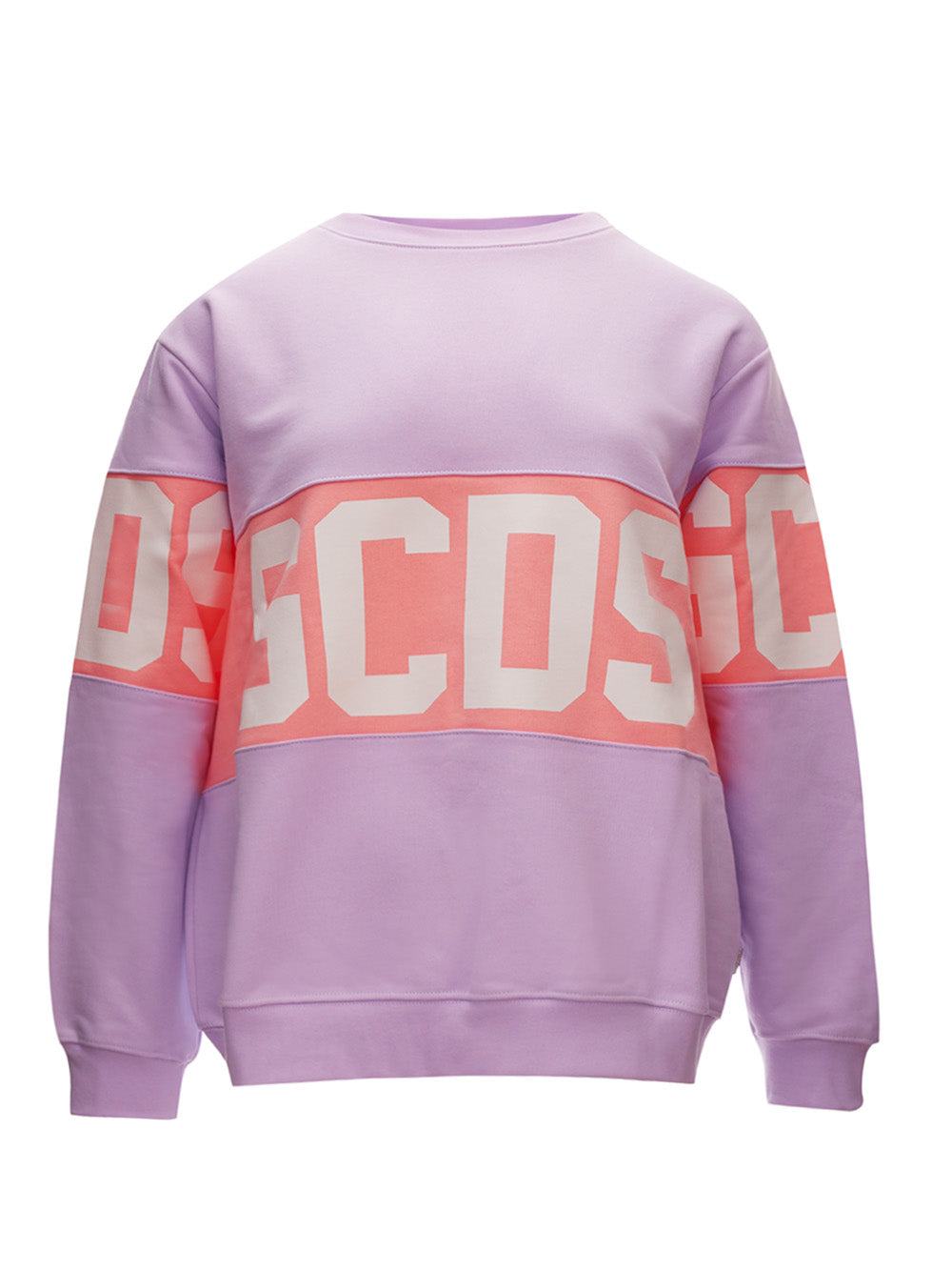 GCDS Chic Oversized Violet Sweatshirt with Logo Detail