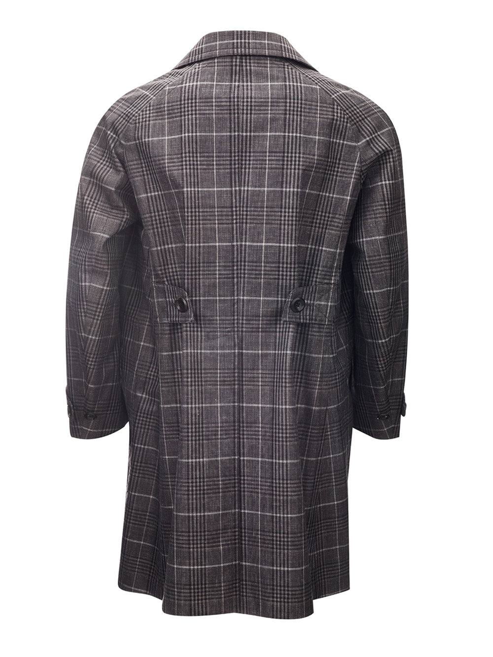 Tom Ford Elegant Grey Checked Mid-Length Trench