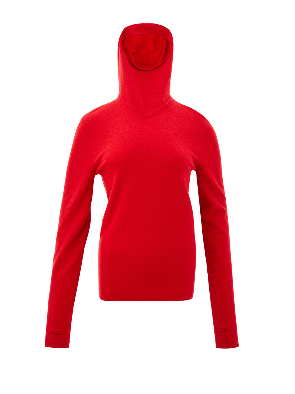 Bottega Veneta Elegant Red Cashmere Hooded Jumper