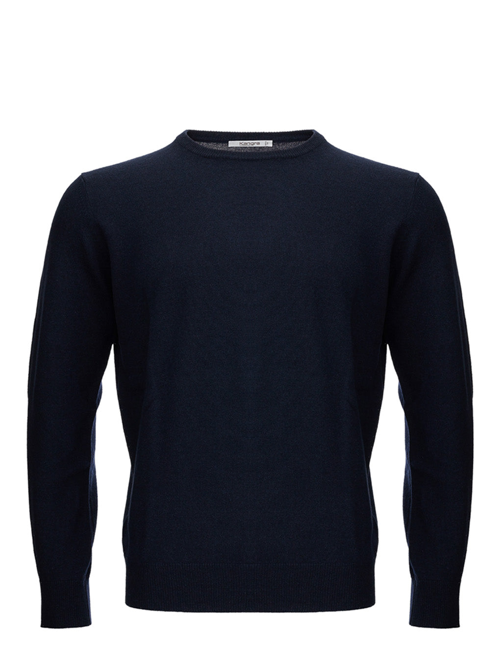 KANGRA Elegant Blue Wool Blend Round Neck Sweater