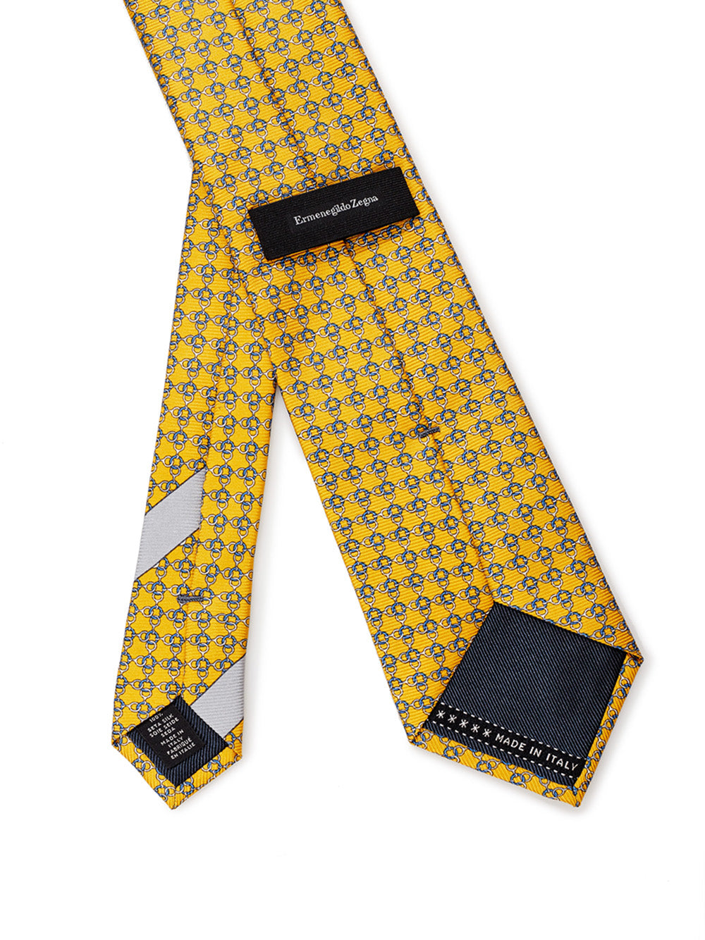 Ermenegildo Zegna Elegant Yellow Silk Designer Tie