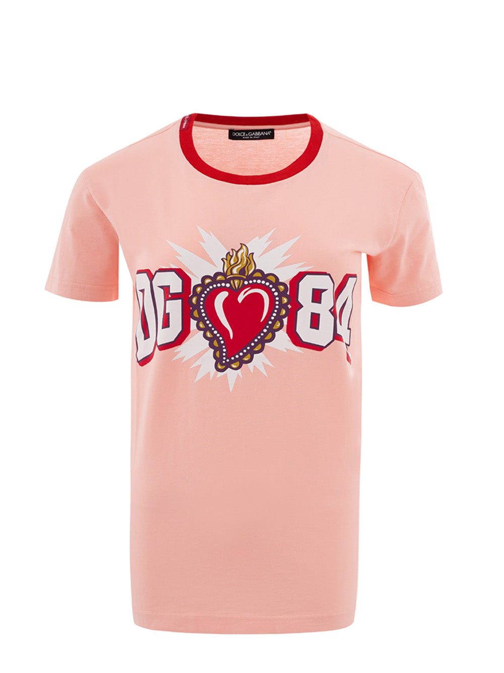 Dolce & Gabbana Elegant Pink Cotton Tee with Logo Print