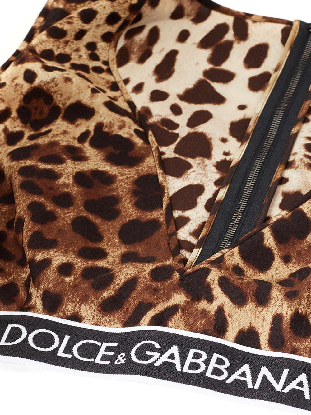 Dolce & Gabbana Elegant Leopard Print Silk Cropped Top