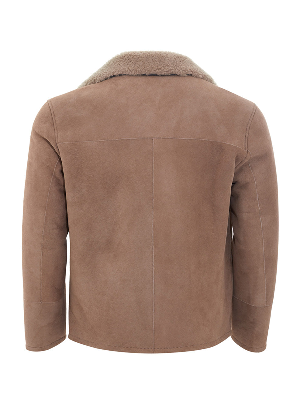 Herno Elegant Sheepskin Leather Jacket in Brown