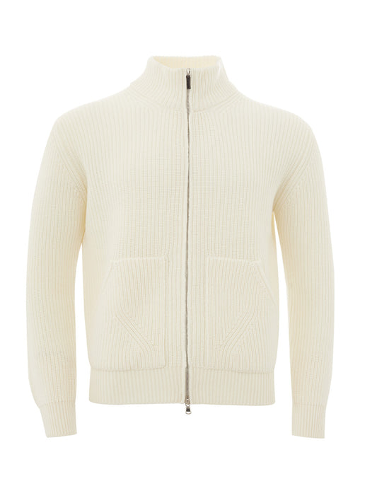 KANGRA Elegant White Wool Turtleneck Jumper