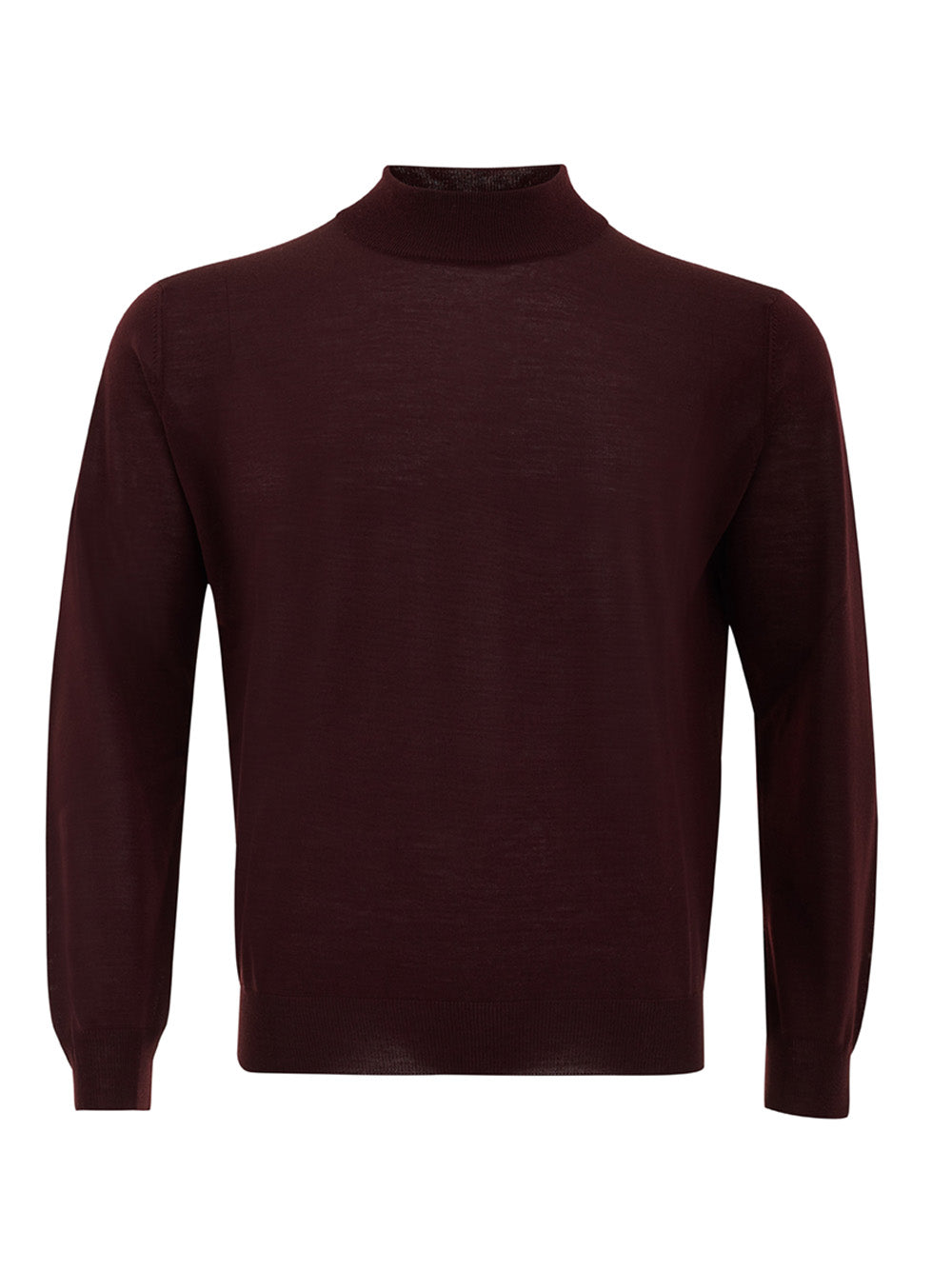 FERRANTE Elegant Red Purple Wool Turtleneck Jumper