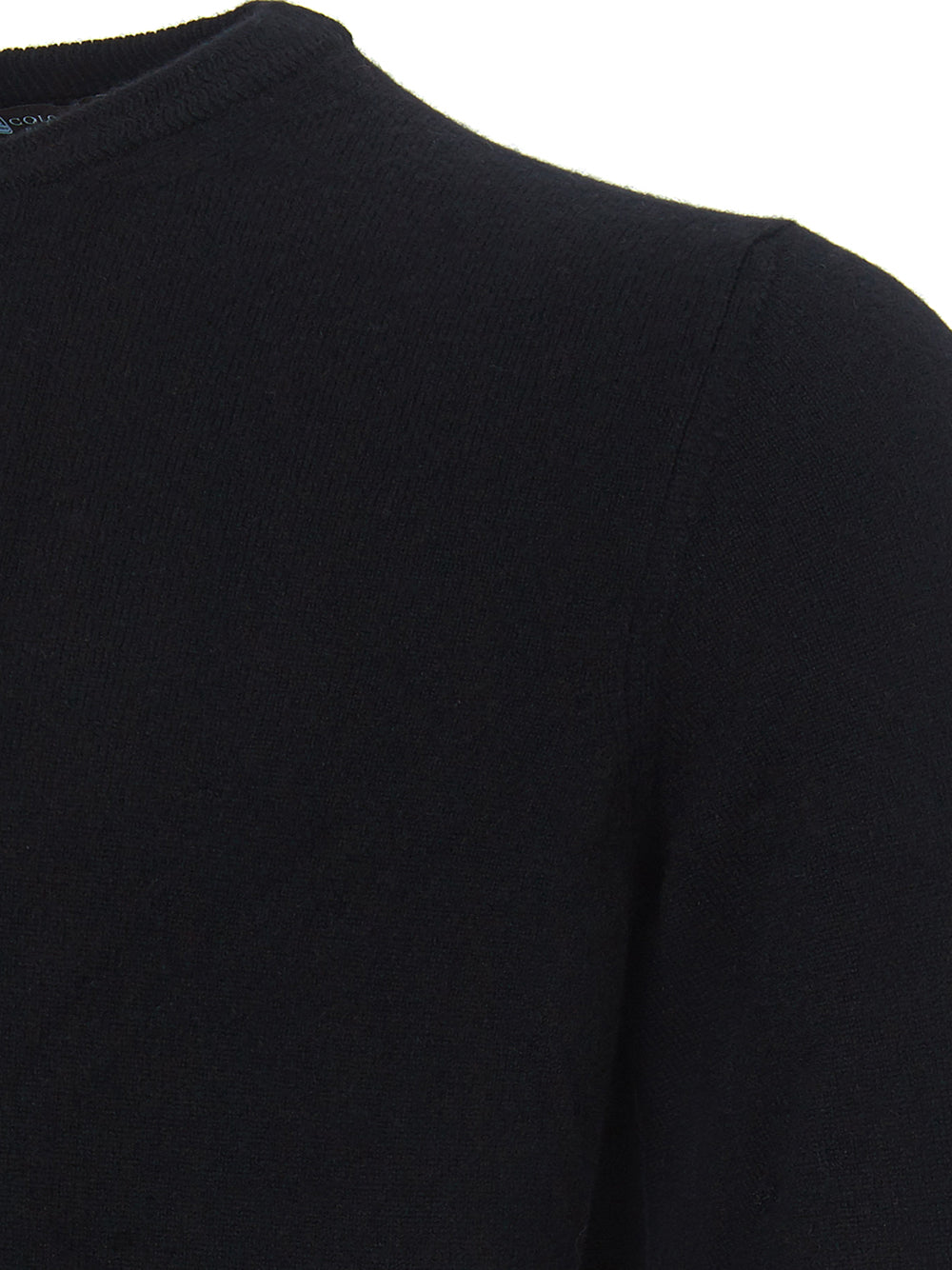 Colombo Elegant Black Round Neck Cashmere Sweater