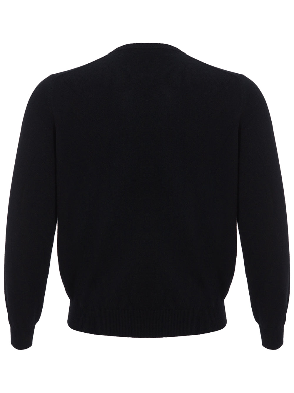 Colombo Elegant Black Round Neck Cashmere Sweater